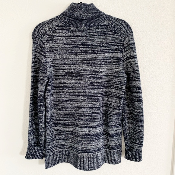 SOLD*J. Crew • Blue Marled Knit Turtleneck Sweater - Picture 5 of 8